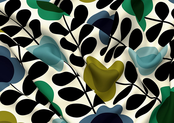 Orla Kiely Spot Flower Stem, Blue & Green - Roman Blind - Image 4